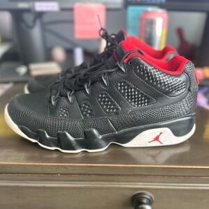 Jordan Black and Red Textured Sneakers